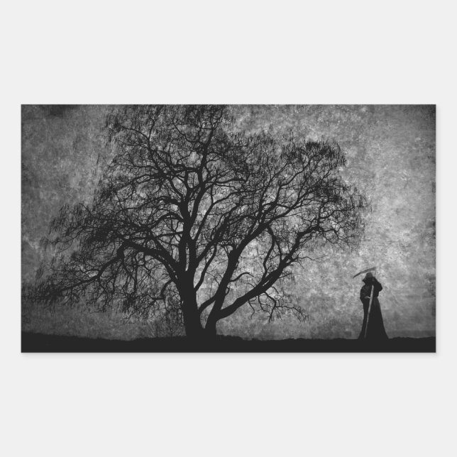 Sticker Rectangulaire Falln Grim Reaper Frontières Art Original Entre (Devant)