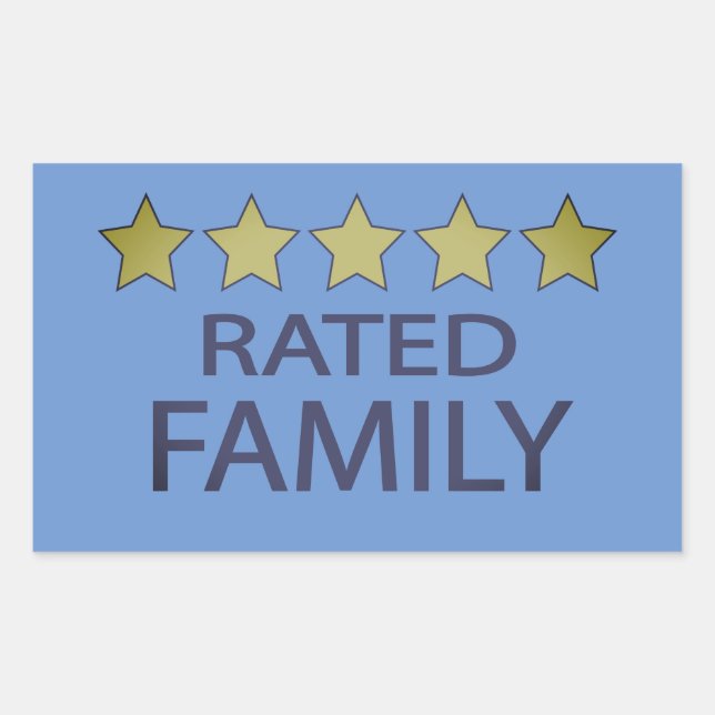 Sticker Rectangulaire Famille cinq étoiles (Devant)
