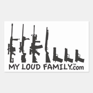 Sticker Rectangulaire Famille d'arme à feu - mes décalques bruyants de