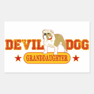 Sticker Rectangulaire Famille de chiens diables