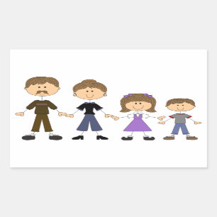 Sticker Rectangulaire Famille de graphiques Stick