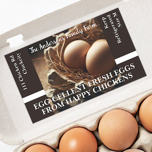 Sticker Rectangulaire Family Farm Oeufs personnalisés dans un Modèle pho