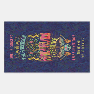Sticker Rectangulaire Family Reunion Band Retro les années 70 Concert Me