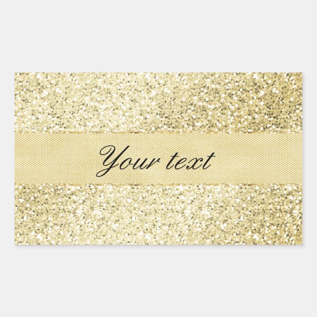 Sticker Rectangulaire Fancy Faux Gold Parties scintillant personnalisée (Devant)