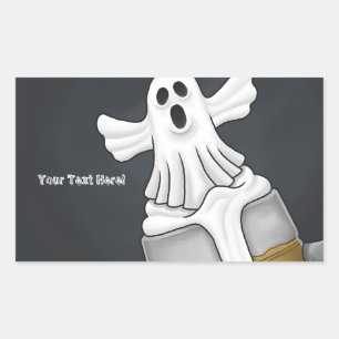 Sticker Rectangulaire Fantôme effrayant 