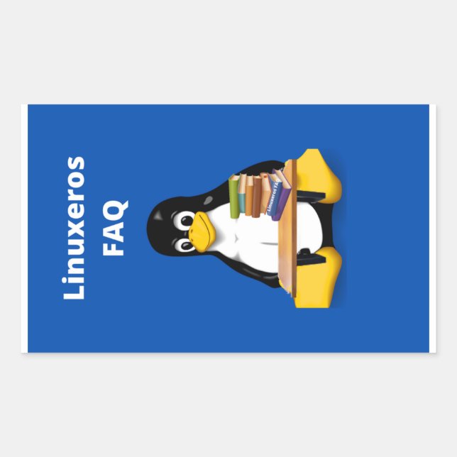 Sticker Rectangulaire FAQ Linuxeros (Devant)