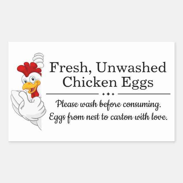Sticker Rectangulaire Farm Fresh Eggs | Monogram Egg Carton (Devant)