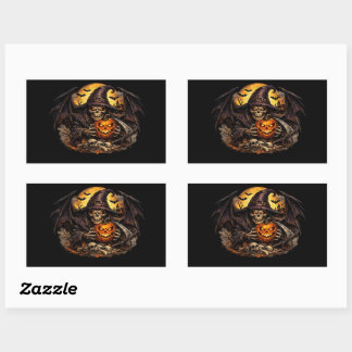 Sticker Rectangulaire 💀🎃 Faucheuse terrifiante Halloween – Horreur som