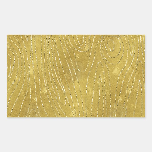 Sticker Rectangulaire Faux Gold Foil Texture Arrière - plan Sparkle Modè (Devant)