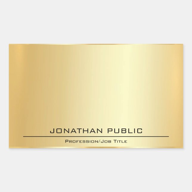 Sticker Rectangulaire Faux Gold Personnalisé Regarder Métallurgique Ajou (Devant)