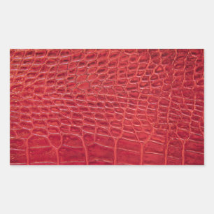 Sticker Rectangulaire Faux rouge alligator cuir
