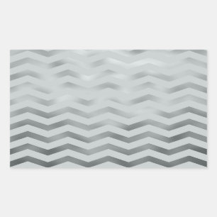 Sticker Rectangulaire Faux Silver Grey Foil Chevron Zig Zag Texture