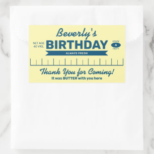 Sticker Rectangulaire Faveur de fête d'anniversaire en bâton de beurre p