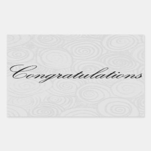 Sticker Rectangulaire Félicitations à Swirls