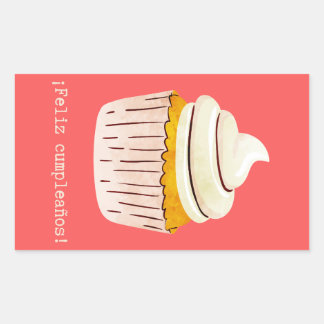 Sticker Rectangulaire ¡Feliz cumpleaños !, anniversaire heureux en Espag