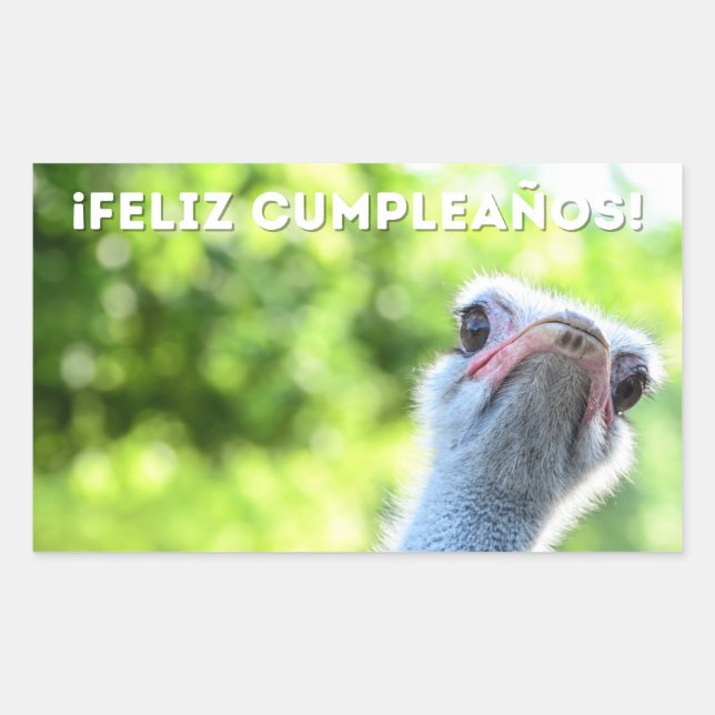 Sticker Rectangulaire Feliz cumpleaños, heureux anniversaire espagnol (Devant)