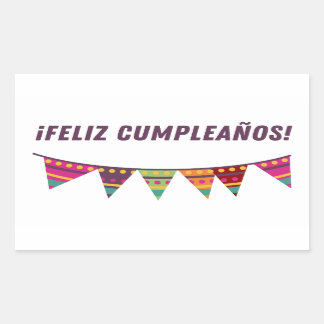 Sticker Rectangulaire Feliz cumpleaños, heureux anniversaire espagnol
