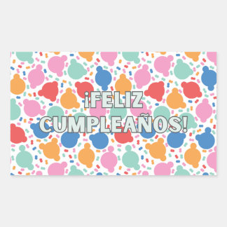 Sticker Rectangulaire Feliz cumpleaños, heureux anniversaire espagnol