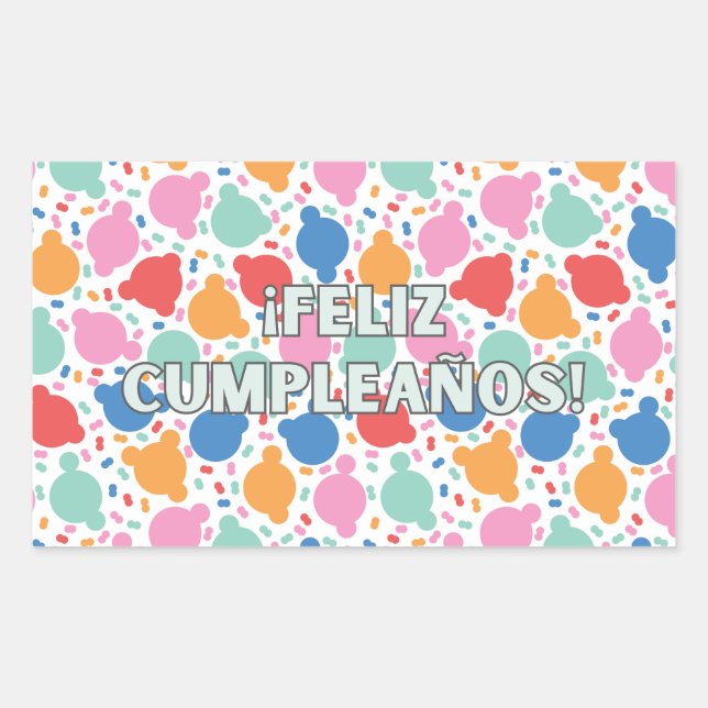 Sticker Rectangulaire Feliz cumpleaños, heureux anniversaire espagnol (Devant)