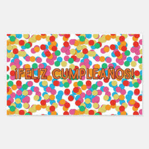 Sticker Rectangulaire Feliz cumpleaños, heureux anniversaire espagnol