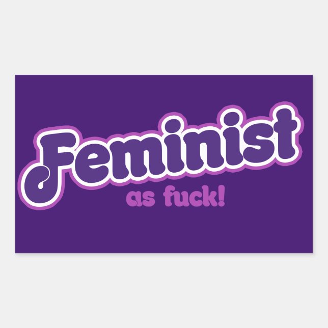 Sticker Rectangulaire Feministe en violet (Devant)