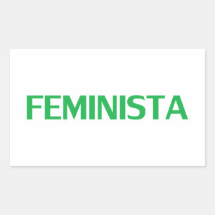 Sticker Rectangulaire Feministe féministe en espagnol vert blanc moderne
