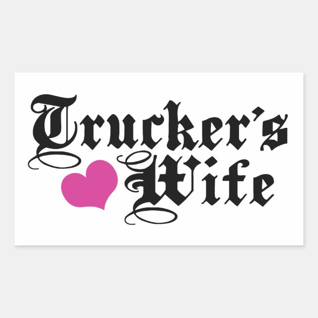 Sticker Rectangulaire Femme de camion (Devant)