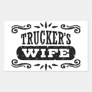 Sticker Rectangulaire Femme de camion