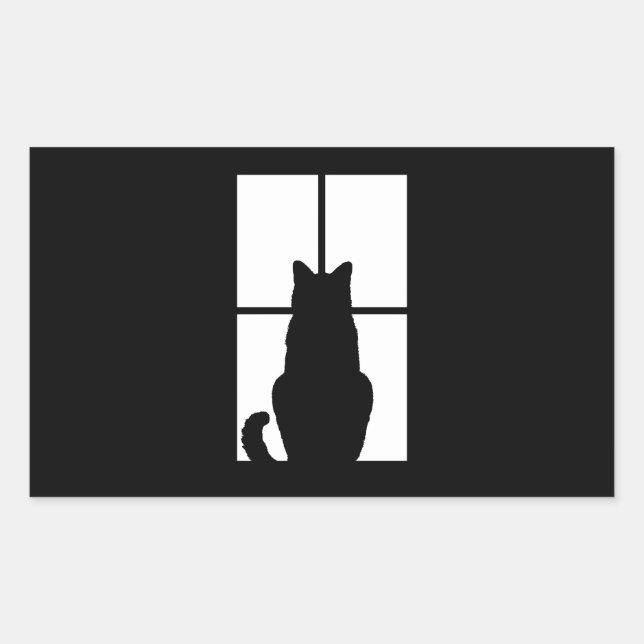 Sticker Rectangulaire Fenêtre Cat Cliquez pour Customiser Obtenir une dé (Devant)
