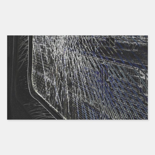 Sticker Rectangulaire fenêtre du train cassé (Devant)