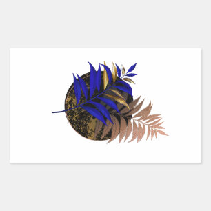 Sticker Rectangulaire Ferme bleue sur cercle noir