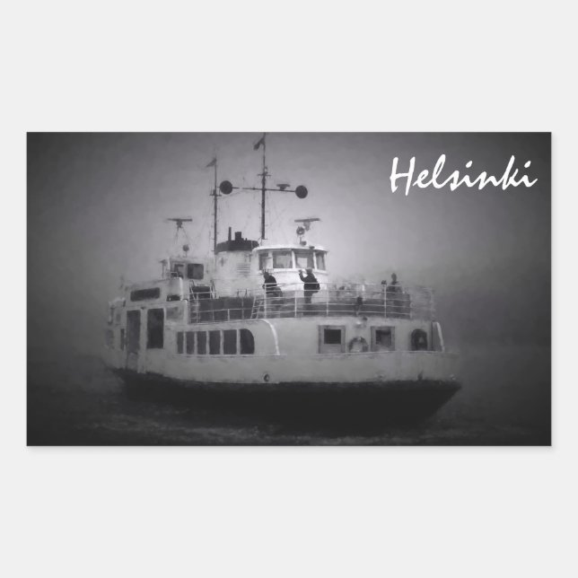 Sticker Rectangulaire Ferry Suomenlinna (Helsinki) en bâton de brouillar (Devant)