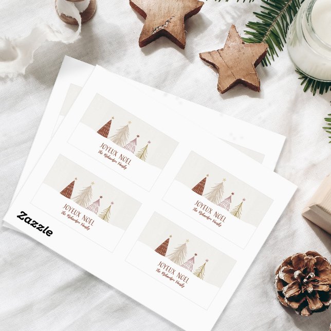 Sticker Rectangulaire Festif Noël Joyeux Noel Party Chic (Créateur téléchargé)