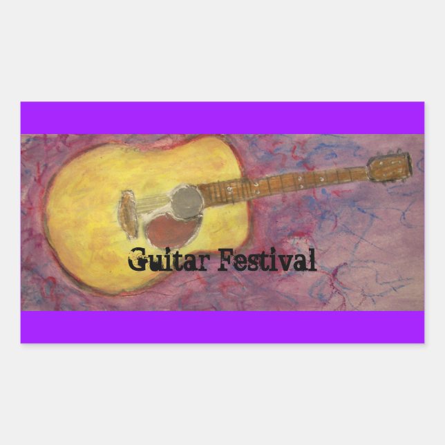 Sticker Rectangulaire Festival de guitare (Devant)