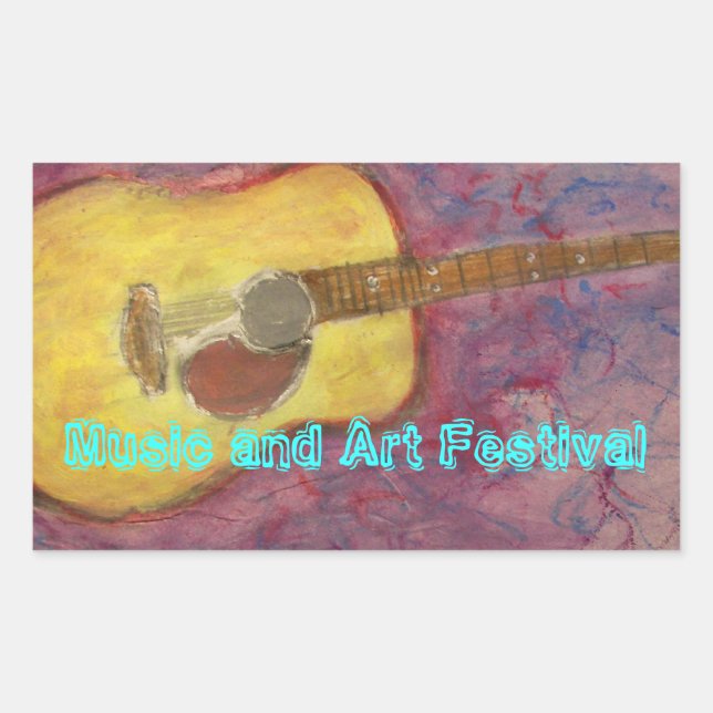 Sticker Rectangulaire Festival de musique et d'art (Devant)