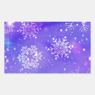 Sticker Rectangulaire Festive Violet Fête Fête Fête de Noël