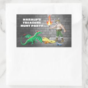 Sticker Rectangulaire Fête d'anniversaire chasse au trésor