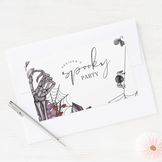 Sticker Rectangulaire Fête d'anniversaire Florale Époumonante Halloween  (Enveloppe)