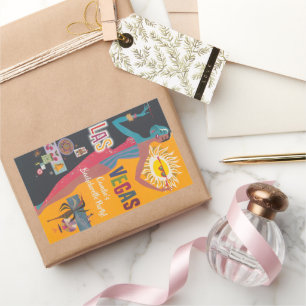 Sticker Rectangulaire Fête de Bachelorette de Las Vegas de style vintage