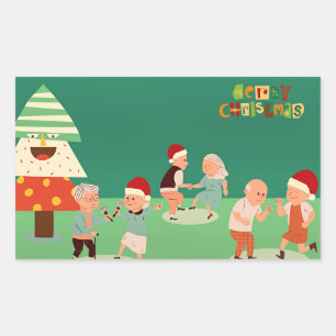 Sticker Rectangulaire Fête de Noël des aînés