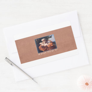 Sticker Rectangulaire Fête de Saint-Joseph avec Jésus enfant