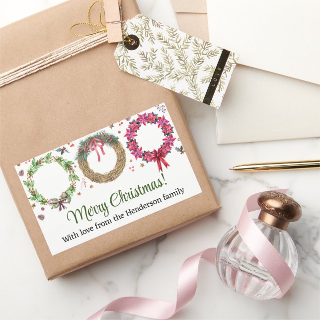 Sticker Rectangulaire Fête des fêtes de Noël (Cadeaux)