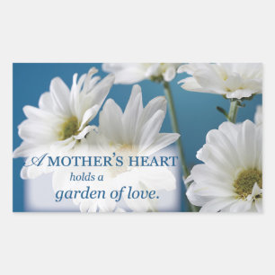 Sticker Rectangulaire Fête des Mères Fêtes Blanches Jardin d'amour Ciel 