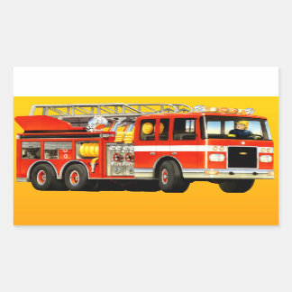 Sticker Rectangulaire Fête du camion-feu