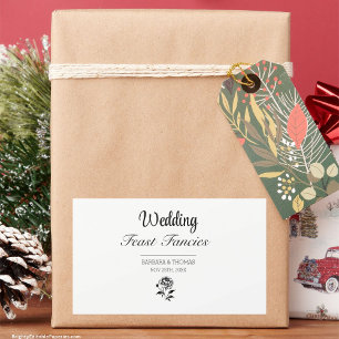 Sticker Rectangulaire Fête mariage Aiguilles Peony Floral Aquarelle