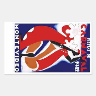 Sticker Rectangulaire Fêtes de Carnaval ~ Montevideo