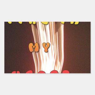 Sticker Rectangulaire Feu dans mon coeur feux d'artifice lumineux Hakuna