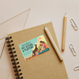 Sticker Rectangulaire Feuille d'autocollant pour chien de garde et de je