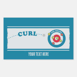 Sticker Rectangulaire Feuille de curling Pierre de curling