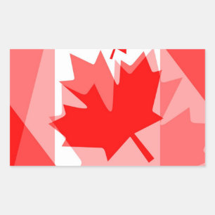 Sticker Rectangulaire Feuille d'érable canadienne partout dans Style CAN